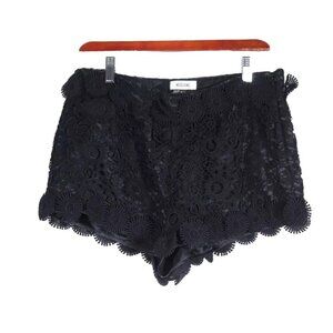 Moschino Women’s Size US8 Black Lace Shorts Eyelet Mid Rise Cotton Appliqué $995